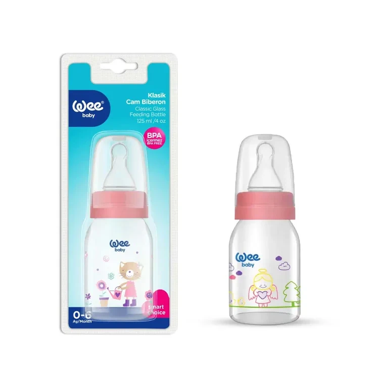 Wee Baby Glass Feeding Bottle 125 ml
